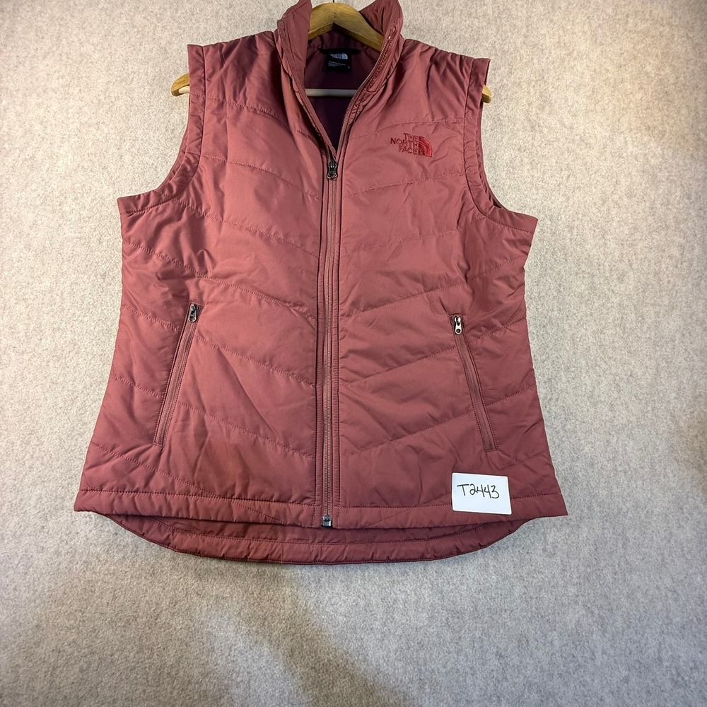 The North Face Womens Puffer Vest Dusty Rose Mauve Quilted Full Zip Medium
